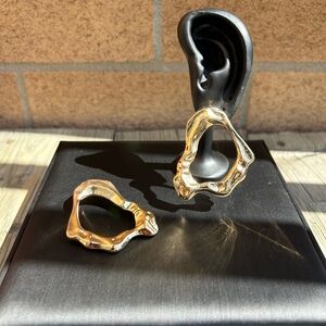 Modern Gold Sculpted Earrings